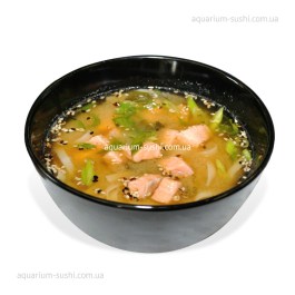 Miso soup with salmon