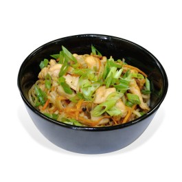 Ramen noodles with chicken and mushrooms