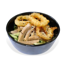 Salad with pork and squid